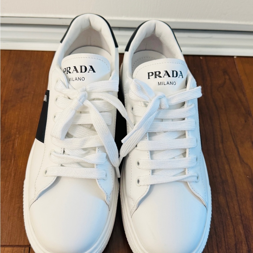 Prada White Sneakers Minimalist Design Casual - Price Negotiable